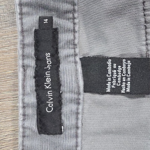 Calvin Klein Jeans Corduroy Women's Size 14 Grey Stretch Bootcut - Picture 2 of 8